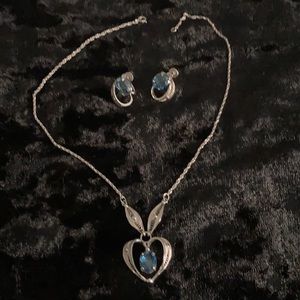 Sterling Silver Blue Topaz necklace/earring set
